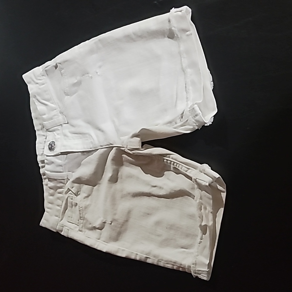 Justice Girls White Distressed Shorts. Size 10